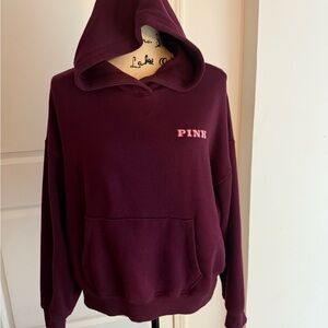 PINK Victoria's Secret Women's Burgundy Hoodie Medium
